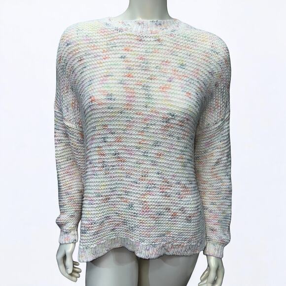 Aerie Cream Multi-Colored Open Back Tie Sweater (Medium) - Picture 1 of 8